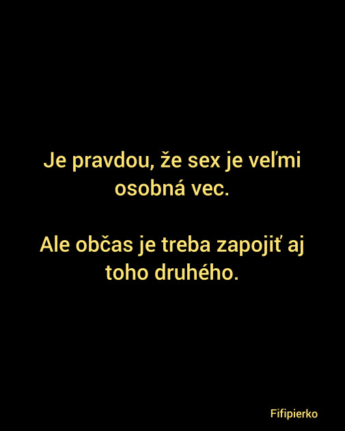 Je to osobná vec