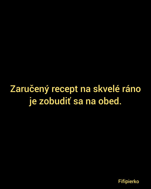 Ako na skvelé ráno